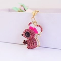 Cute mouse keychain with pink crystals and gold finish on a white background - Mouse / Pink Gold