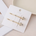 Elegant gold alloy hair clips with crystal Mickey Mouse shape on a jewelry card - Gold Bowknot Style (Disney Shape)