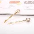 Barrettes dorées ondulées avec strass en forme de tournesol et cristaux colorés - Blanc