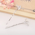 Dettaglio dei fermagli per capelli a ballerina in argento con pietre di zircone - Ballerina (Argento)