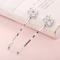 Set di forcine per capelli a fiore in zircone argento con strass scintillanti per donna - Ragazzo Ragazza Argento