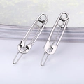 Fermagli per capelli in metallo argentato lucido a forma di spilla da balia in stile moderno - Stile Spilla da Balia Argentata