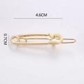 Fermaglio per capelli a forma di spilla da balia dorata, misura 4,6cm x 0,7cm - Stile Spilla da Balia Oro