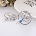 Barrettes à cheveux multicouches argentées avec strass en cristal AB, lot de deux - Cercle Multicouche - Argent Platine