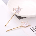 Japanese style origami crane hair clips with cherry blossom patterns and gold plating - Sakura Pattern Set / White Paper Crane