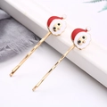 Goldene Weihnachtsmann Haarklammern mit roter Emaille für festlichen Weihnachtsschmuck - Weihnachtsmann