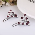 Fermagli per capelli a triangolo nero canna di fucile con strass viola e pietre opale - Grigio Canna Di Fucile