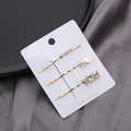 Detailansicht 3er-Set goldene Haarklammern mit Perlen und Strass auf Karte - Herz LOU Set