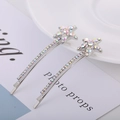 Star-shaped hair clips with rainbow AB crystals on silver alloy base, stylish hair pins - Starfish Shape / Silver Sea Star