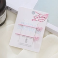 Set de pinzas para el pelo rosas con lazo, corazón y perlas decorativas - Estilo de Lazo y Corazón Rosa