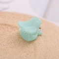 Cute mint green acetate heart hair claw clip with a transparent finish for kids - Korean Green