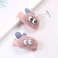 Schattige roze pluche elf haarspeldjes voor meisjes met denimblauwe oren en grote ogen - Grote Ogen Stijl (4868131346976) / Roze