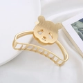 Pinza per capelli in metallo dorato opaco con design a panda per capelli folti - Design Artiglio Panda Piccolo