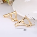 Golden bamboo joint style alloy hair clips set of two with dimensions 4.9cm by 2.6cm - Letter P