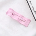Pink matte wavy rectangular hair clip with a minimalist sweet style for women - Rectangular Shape (Korean Pink)