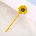 Minimalistische gele madeliefje haarclip met mat zonnebloem ontwerp voor haarstyling - Geel Haarschuifje