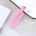Rosa karierte Metall-Haarklammer mit 3D-Webstruktur für Damen im minimalistischen Stil - Rosa