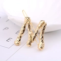 Bamboo texture gold alloy hair clip in letter M shape with a minimalist design - Letter M