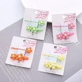 Floral matte hair clip set for women with minimalist duckbill pins in four vibrant colors - Set of 8 (2 Sets Each of 4 Colors)