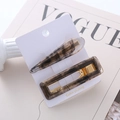 Lot de barrettes élégantes en acétate à motif marbre aux formes goutte et rectangle - Cristal Noir