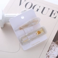 Lot de barrettes élégantes en acétate marbré crème avec pinces dorées pour femmes - Blanc Grisâtre