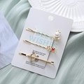Lot de 3 barrettes dorées avec abeille couronnée, lettrage Love et flèche de Cupidon - Style Flèche de Cupidon