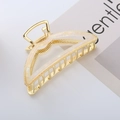 Eleganter Haarklammer aus Goldmetall mit weißer Marmortextur im minimalistischen Design - Weiß Meerjungfrau-Optik