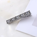 Barrette à cheveux en cristal minimaliste avec cinq pierres grises et dentelle - Gris