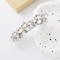 Elegant silver butterfly hair clip with sparkling rhinestones and spring clamp - Silver Rhinestone Butterfly