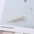 Süße Haarspange im koreanischen Stil mit vier rosa Cartoon-Hasen-Motiven für Damen - Weiß-Rosa Kaninchen