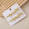 Set di fermagli per capelli a forma di stella dorata con strass scintillanti - Forma di stella dorata / Stella Oro