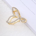 Elegant gold butterfly hair claw clip with sparkling rhinestones for high ponytail styles - Style 5 Fishtail - Rhinestone