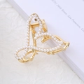 Elegant gold butterfly hair claw clip with white pearls for women high ponytail style - Style 5 Fishtail - Pearl