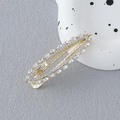Exquisite gold leaf hair clip with cat-eye rhinestones and hollow floral design details - Rhinestone Leaf