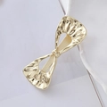 Fermaglio per capelli minimalista in metallo dorato con texture martellata - Stile Fiocco Motivo Martellato Oro