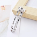 Fermaglio per capelli minimalista ondulato in metallo argento con texture antiscivolo - Fermaglio Becco d'Anatra Traforato Argento