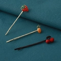 Lot de trois barrettes à cheveux mignonnes avec motifs fraise, carotte et cerise - Lot Fruits Cartoon 2