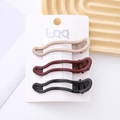 Juego de tres pinzas para el cabello onduladas rectangulares en colores Morandi - Onda Hueca