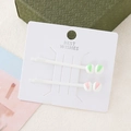 Set di fermagli per capelli a tulipano minimalisti con perline di resina pastello - Coppia Rosa e Verde