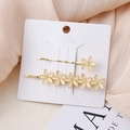 Elegante gouden bloemen haarspeldjes set met kattenoog steen bloemblaadjes voor dames - Bloem 3 Combinatie