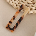 Barrette à cheveux ovale en acrylique style français minimaliste avec motif écaille - Carré / Imprimé léopard