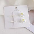 Minimalistisches Mond-Katzen-Haarspangen-Set mit weißen Wellennadeln und süßen Kätzchen - Weiß