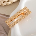 Elegante fermaglio per capelli rettangolare dorato con finitura a martello da donna - Oro Rettangolo