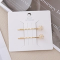 Set di forcine dorate a onda con brillanti strass a forma di fiocco di neve e fiori - Stile Fiore Fiocco di Neve Oro