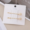 Eleganti forcine per capelli a fiocco di neve dorate con cristalli su carta alla moda - Stile Fiocco di Neve Strass Oro
