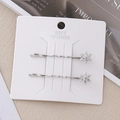 Gros plan détaillé de deux barrettes flocon de neige argentées avec cristaux brillants - Style Flocon Strass Argent