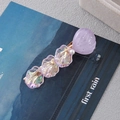 Detail of seashell starfish hair clip with purple shell and iridescent laser leaves - Purple Pearl Shell Style A