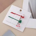 Set di fermagli natalizi con Babbo Natale, albero di perle e pupazzo di neve - Combo di Natale 4 (Babbo Natale Albero Pupazzo)