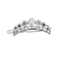 Elegant silver hair clip featuring a crown shape with shimmering AB rhinestones - Crown Silver