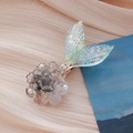 Chic pearlescent mermaid tail hair clip with grey resin flower and faux pearls - Rose Inky Grey Mermaid Tail Style